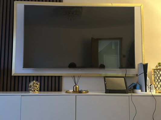 Lumara TV screen protector on 65 inch TV with screen off